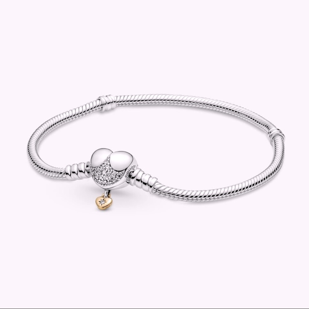 Disney Princess Pandora Moments Heart Snake Chain Bracelet